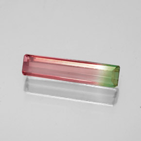 Tormalina naturale multicolore da 0,81 ct, taglio smeraldo, VS