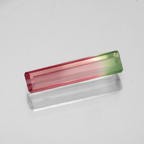 Tormalina naturale multicolore da 0,81 ct, taglio smeraldo, VS