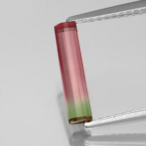 Tormalina naturale multicolore da 0,81 ct, taglio smeraldo, VS