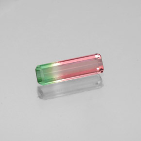Tormalina naturale multicolore da 0,35 ct, taglio smeraldo, VS