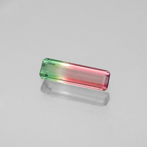 Tormalina naturale multicolore da 0,35 ct, taglio smeraldo, VS