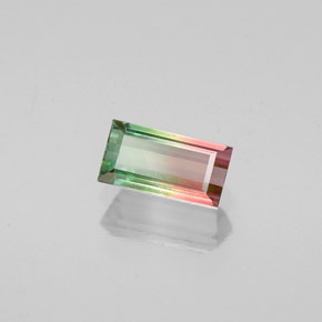 Tormalina naturale multicolore da 0,56 ct, baguette, VS