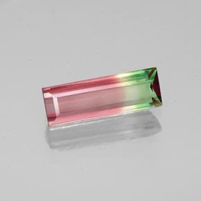 Tormalina naturale multicolore da 0,87 ct, baguette, VVS-VS