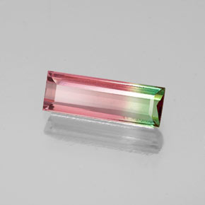 Tormalina naturale multicolore da 0,87 ct, baguette, VVS-VS