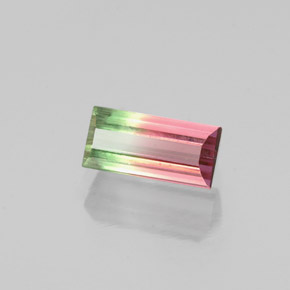 Tormalina naturale multicolore da 0,68 ct, baguette, VS-SI