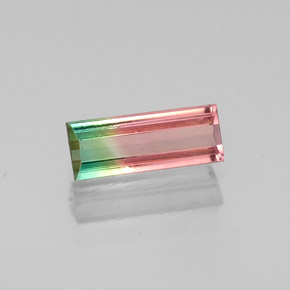Tormalina naturale multicolore da 0,68 ct, baguette, VS