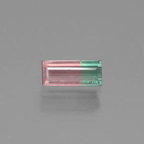 Tormalina naturale bicolore da 0,50 ct, baguette, VS-SI