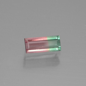 Tormalina naturale bicolore da 0,50 ct, baguette, VS-SI