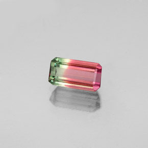 Tormalina naturale multicolore da 0,68 ct, taglio smeraldo, VS