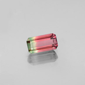 Tormalina naturale multicolore da 0,68 ct, taglio smeraldo, VS