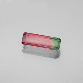 Tormalina naturale bicolore da 0,64 ct, taglio smeraldo, VS-SI