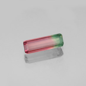 Tormalina naturale bicolore da 0,64 ct, taglio smeraldo, VS-SI