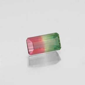 Tormalina naturale multicolore da 0,72 ct, taglio smeraldo, SI