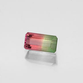 Tormalina naturale multicolore da 0,72 ct, taglio smeraldo, SI