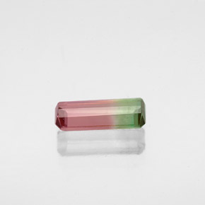 Tormalina naturale bicolore da 0,77 ct, taglio smeraldo, VS-SI