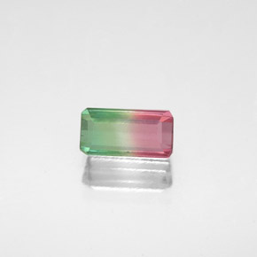 Tormalina naturale multicolore da 0,76 ct, taglio smeraldo, VS
