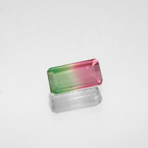 Tormalina naturale multicolore da 0,76 ct, taglio smeraldo, VS