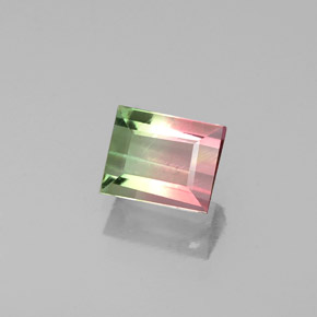 Tormalina naturale multicolore da 0,69 ct, baguette, VS