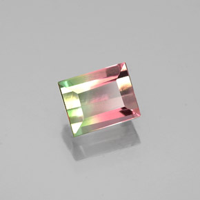 Tormalina naturale multicolore da 0,69 ct, baguette, VS