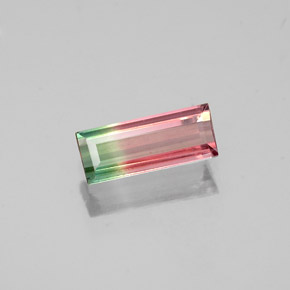 Tormalina naturale multicolore da 0,39 ct, baguette, VS
