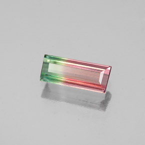 Tormalina naturale multicolore da 0,39 ct, baguette, VS