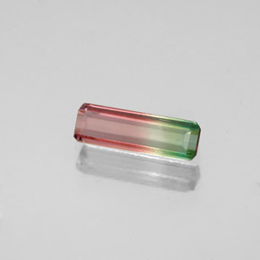 Tormalina naturale multicolore da 0,52 ct, taglio smeraldo, VS