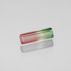 Tormalina naturale multicolore da 0,52 ct, taglio smeraldo, VS