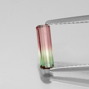 Tormalina naturale multicolore da 0,52 ct, taglio smeraldo, VS