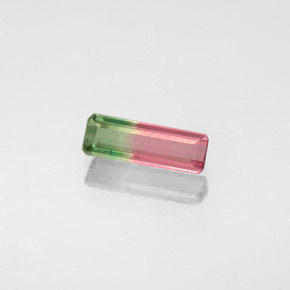 Tormalina naturale bicolore da 0,49 ct, taglio smeraldo, VS