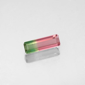 Tormalina naturale bicolore da 0,49 ct, taglio smeraldo, VS