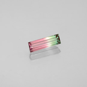 Tormalina naturale multicolore da 0,32 ct, baguette, VS-SI