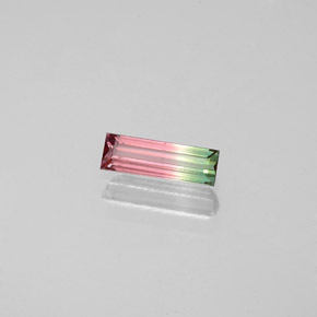 Tormalina naturale multicolore da 0,32 ct, baguette, VS-SI