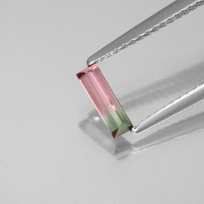 Tormalina naturale multicolore da 0,32 ct, baguette, VS-SI