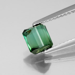 Tormalina naturale verde da 1,15 ct, taglio smeraldo, VS