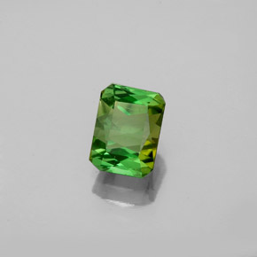 Tormalina naturale verde da 1,11 ct, taglio smeraldo, VS-SI