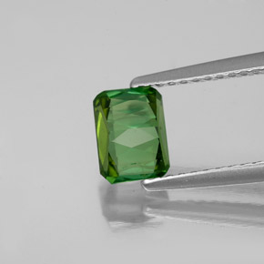Tormalina naturale verde da 1,11 ct, taglio smeraldo, VS-SI