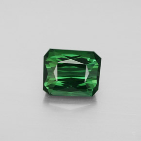 Tormalina naturale verde da 2,64 ct, taglio smeraldo, VVS