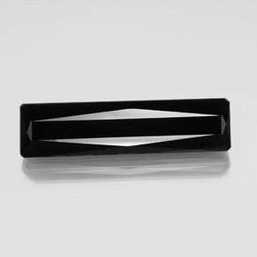 Tormalina naturale nero da 21,37 ct, taglio smeraldo, opaco
