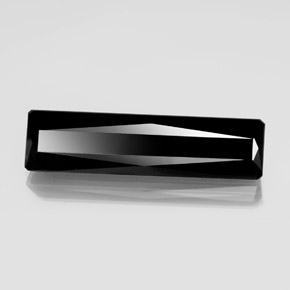Tormalina naturale nero da 21,37 ct, taglio smeraldo, opaco
