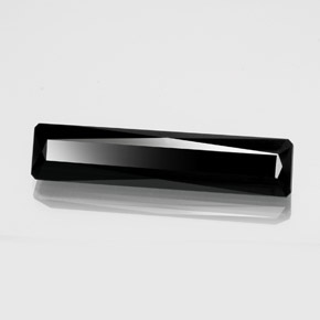 Tormalina naturale nero da 13,19 ct, taglio smeraldo, opaco