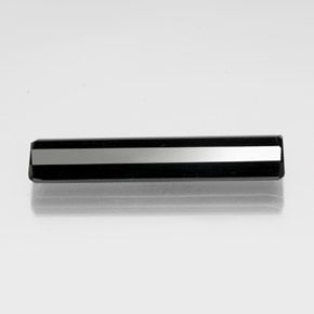 Tormalina naturale nero da 13,19 ct, taglio smeraldo, opaco