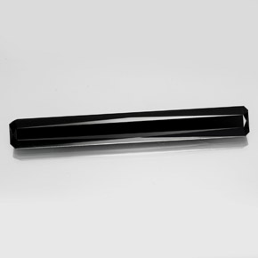 Tormalina naturale nero da 19,32 ct, taglio smeraldo, opaco