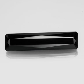 Tormalina naturale nero da 23,81 ct, taglio smeraldo, opaco