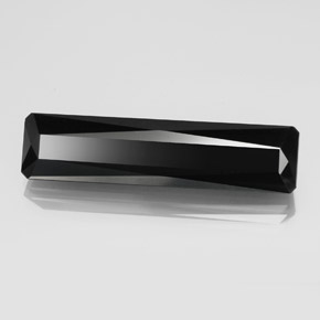 Tormalina naturale nero da 23,81 ct, taglio smeraldo, opaco