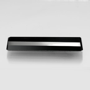 Tormalina naturale nero da 23,81 ct, taglio smeraldo, opaco