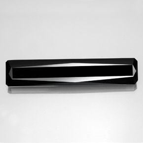 Tormalina naturale nero da 37,68 ct, taglio smeraldo, opaco