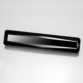 Tormalina naturale nero da 37,68 ct, taglio smeraldo, opaco