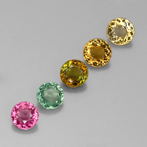 Tormalina naturale multicolore da  ct, taglio rotondo, VVS-VS