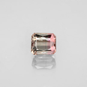 Tormalina naturale bicolore da 0,73 ct, taglio smeraldo, SI