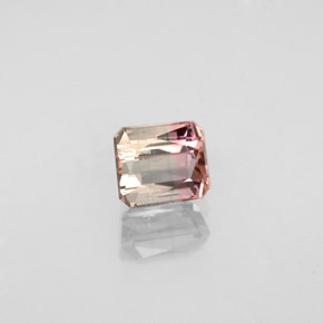 Tormalina naturale bicolore da 0,73 ct, taglio smeraldo, SI